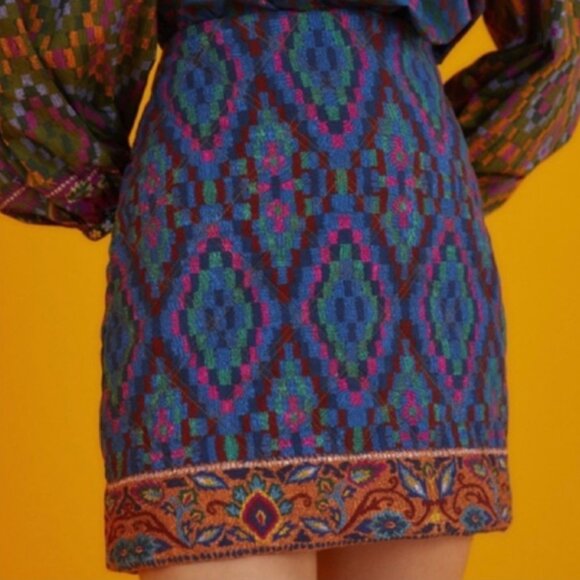 FARM RIO Tapestry Quilted Skirt Size Small - Picture 1 of 7